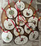 12 Days of Xmas woodslice tree decorations.