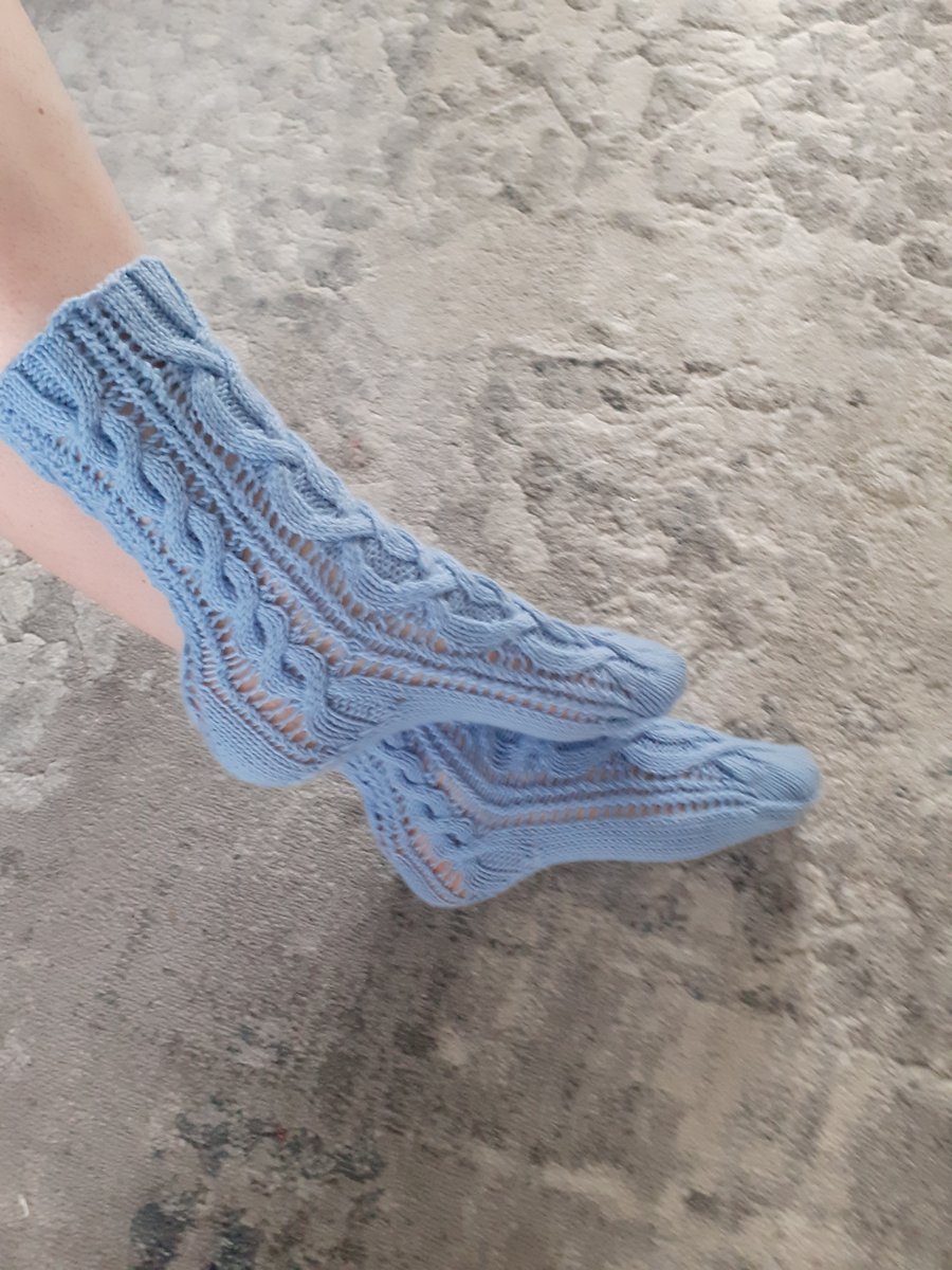 Hand - knitted socks with an openwork pattern, beautiful present, size 38-39