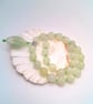 Olive Jade and Crystal Necklace with Hollow Glass Pendant Bracelet and Earrings  - Image 2