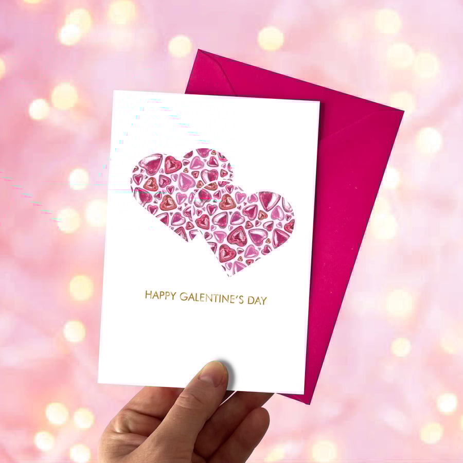 Galentine’s Day Card – Chocolate Heart Design for Best Friends