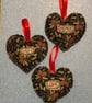 Country Cottage Evergreens Christmas Bauble Hearts Love Peace and Joy