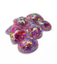 10 Red Metallic Cabochons in 5 Shapes, Handmade with Resin - Image 6
