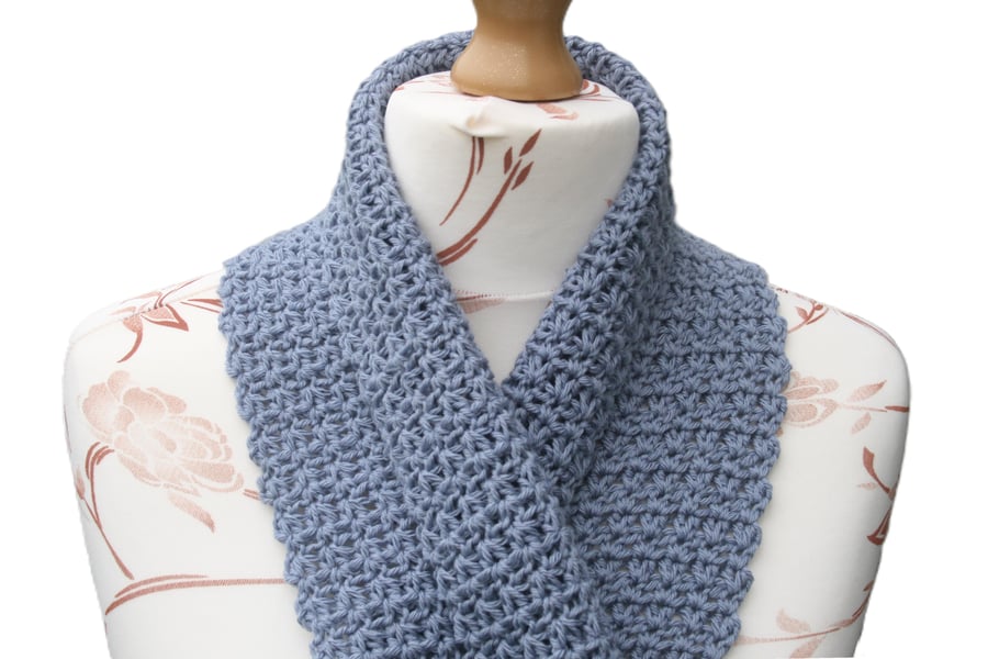 Springtime Crocheted Scarf - Soft Crocheted Scarf - Versatile Narrow Scarf