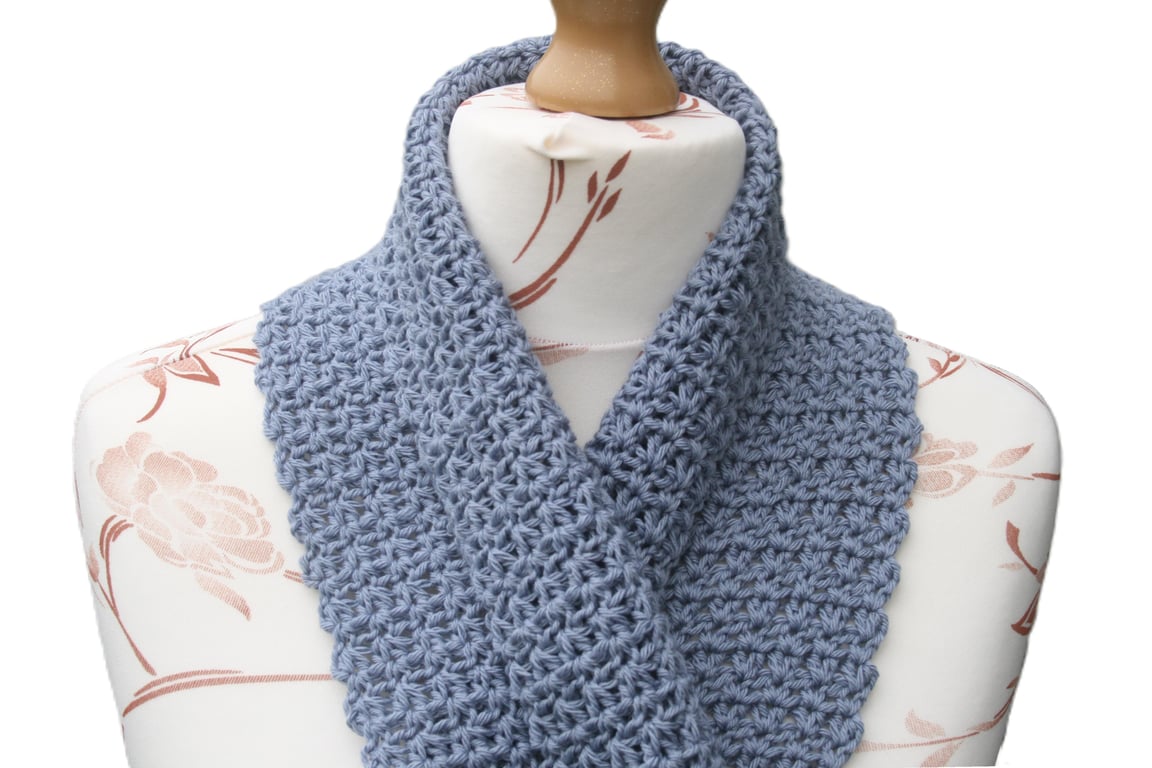 Springtime Crocheted Scarf - Soft Crocheted Scarf - Versatile Narrow Scarf