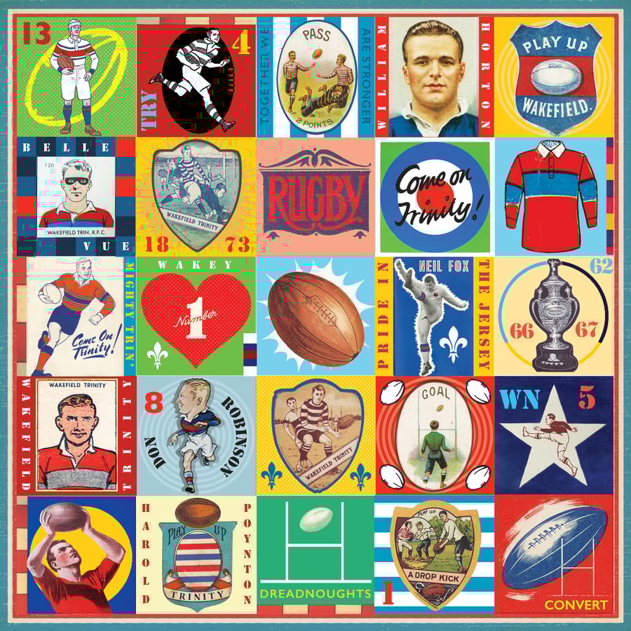 Wakefield Trinity Pop Art Rugby Print