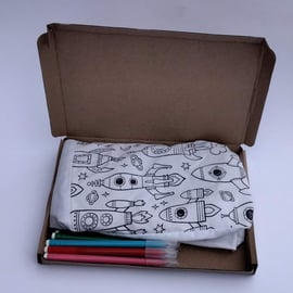 Rocket Bag to Colour, Activity Set, Letterbox Gift