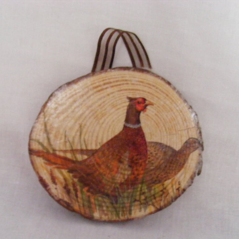 Decoupaged Pheasant Wall Decoration.