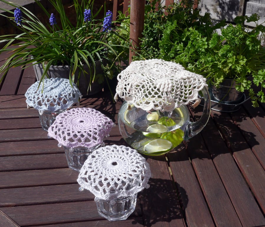Crochet Beaded Jug Cover, Small Drink Cover