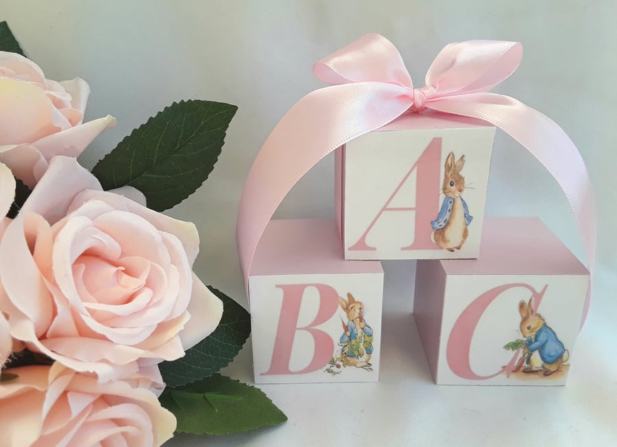 ABC Peter Rabbit inspired blocks,Alphabet Blocks,Nursery Decor,Beatrix Potter