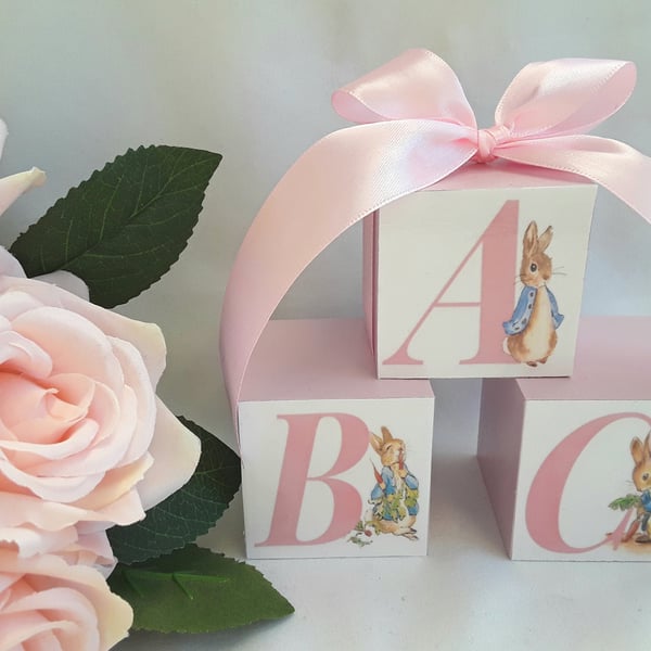 ABC Peter Rabbit inspired blocks,Alphabet Blocks,Nursery Decor,Beatrix Potter