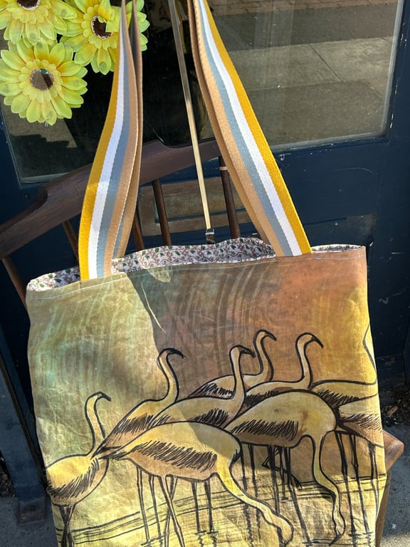 Flamingo pattern tote bag
