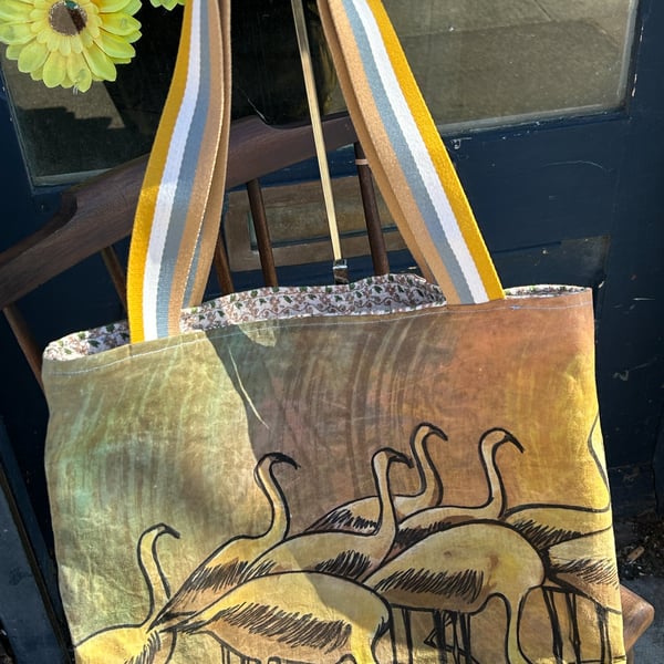 Flamingo pattern tote bag