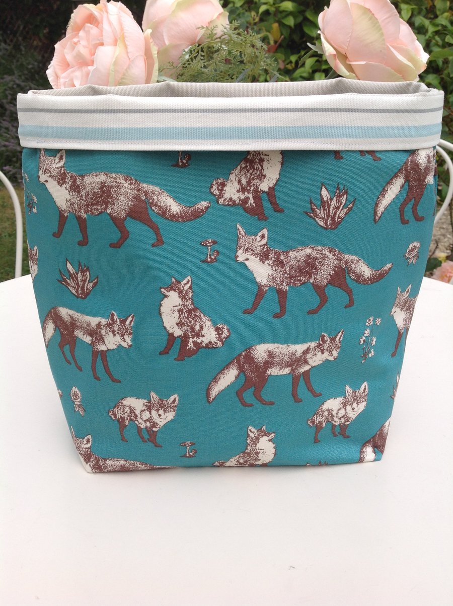 Fox fabric storage basket