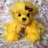 Saffy the yellow snuggly bear, hand sewn collectible teddy bear 