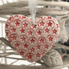 Small Ceramic heart pink star decoration