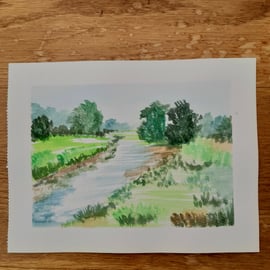 Watercolour painting river secence The river fellowship 