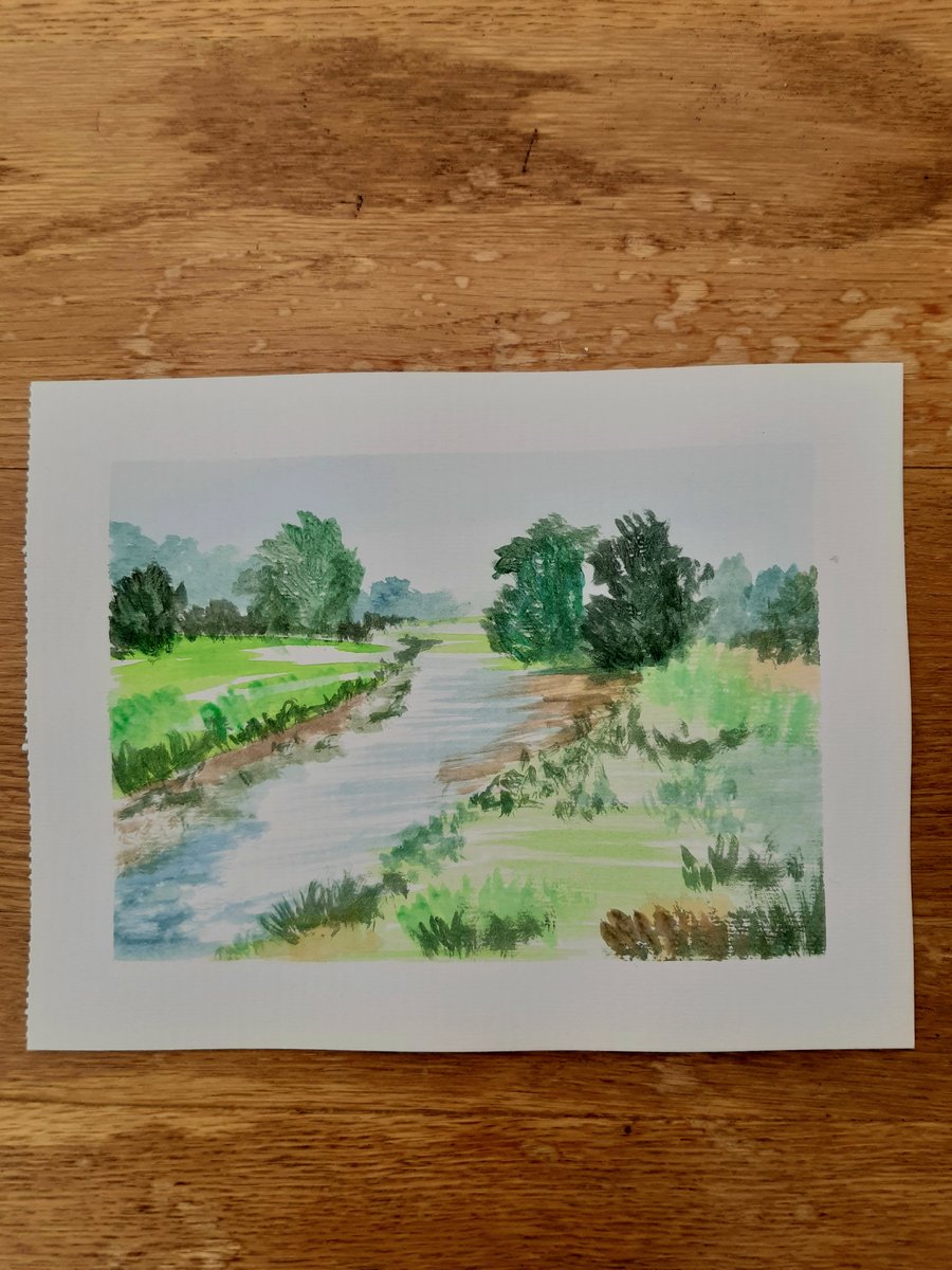 Watercolour painting river secence The river fellowship 