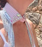 Pink Gingham Detachable Vintage Crystal  Collar - Upcycled Swarovski Neckcessory - Image 7
