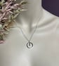 Rice Pearl Hoop Pendant on 18" Trace Chain - Handmade - Image 2