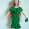 Barbie Outfit - Party Dress and Bag in Green Lurex 11"-12" Teenage Doll