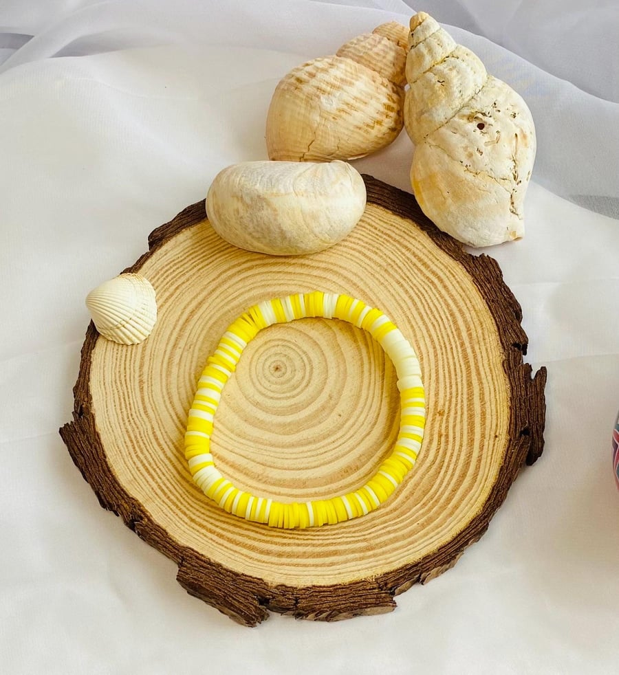 Lemon Sorbet Clay Beaded Bracelet 