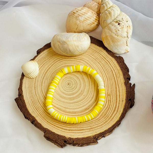 Lemon Sorbet Clay Beaded Bracelet 