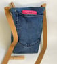 Denim Peg Bag with appliqué decoration. Over-the-shoulder design - Image 2