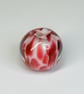 Handmade pink and white patterned lamp work glass beads - Image 2