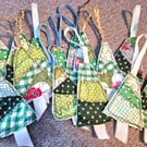 Patchwork embroidered Christmas tree decoration 