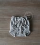 Hand Knitted Baby Shorts. Silver grey for 0-3 months.