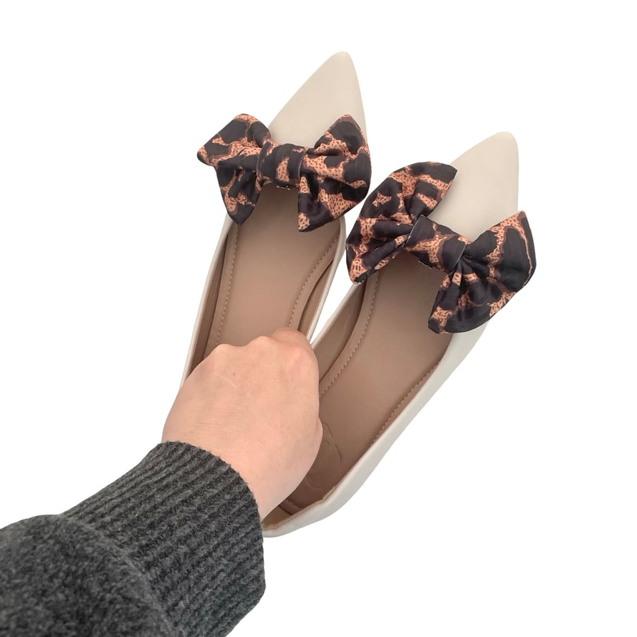 Brown Shoe Bows Charms Handmade Bow Shoe Clips Cute Shoe Decor for Women