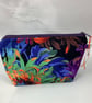 Floral makeup bag, Chrysanthemum zip bag, 2 size options, Handmade - Image 3