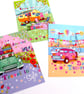 Pack of 3 A6 Postcard Prints 'Living the Dream' 'Travel in Style' ' Day Tripper' - Image 1