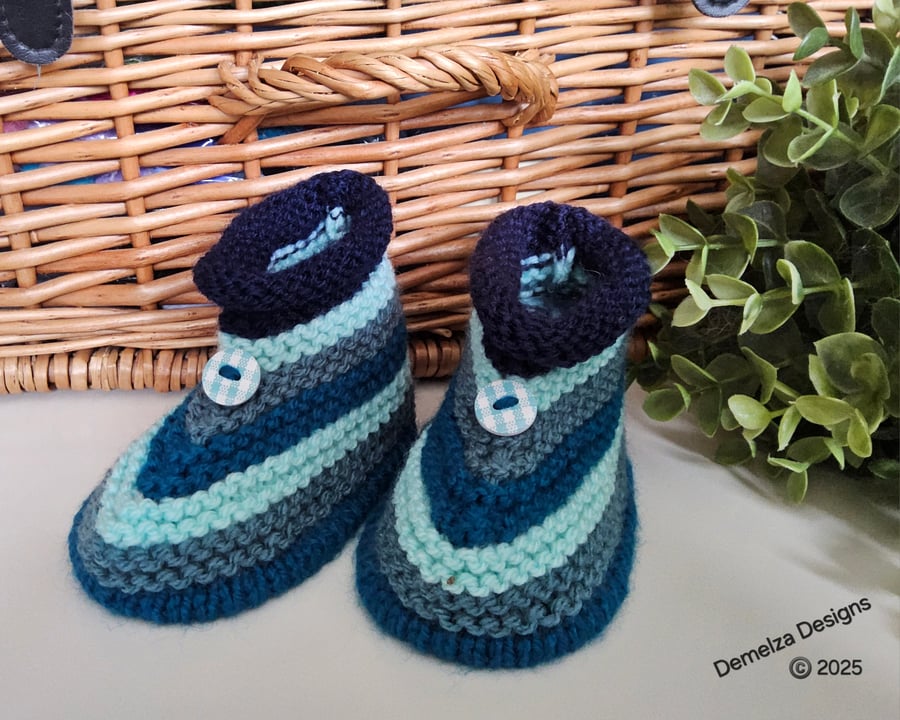 Baby Boy's Booties  6-9 months size