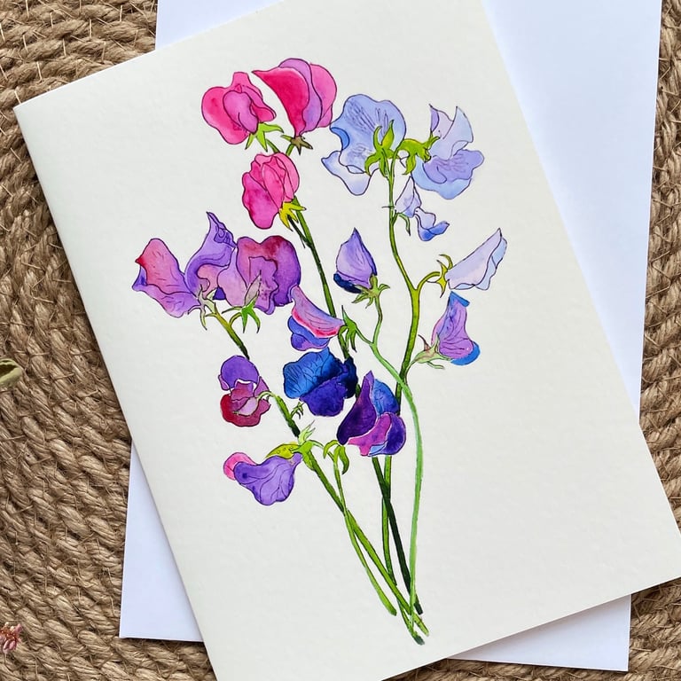 Sweet as Peas card by Ginny Boom, blank inside. 