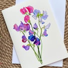 Sweet as Peas card by Ginny Boom, blank inside. 