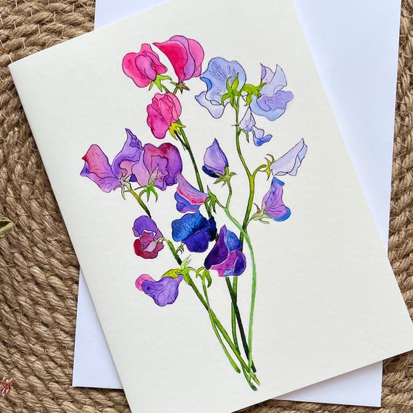 Sweet as Peas card by Ginny Boom, blank inside. 