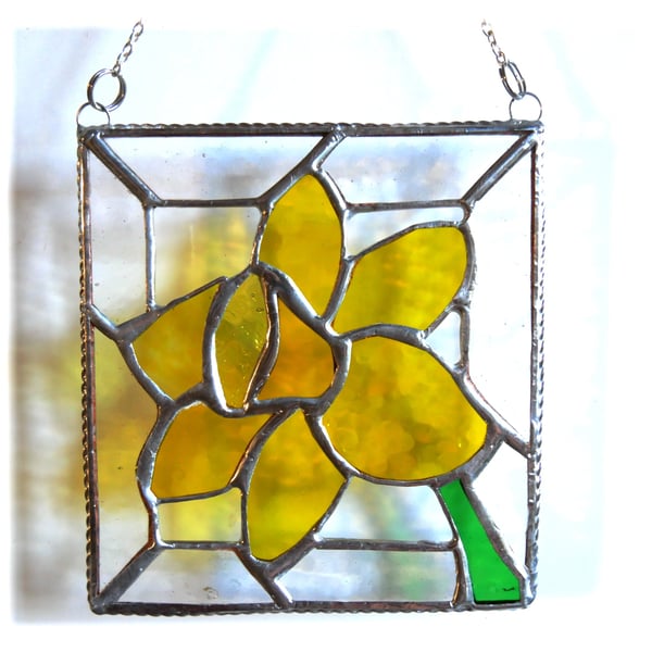 Daffodil Stained Glass Framed Suncatcher Spring Flower