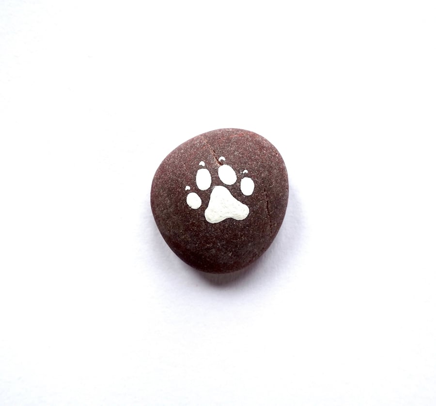 Pawprint Spirit Stone, Cute Pet Momento Home Decor, Dog Cat Memorial Gifts