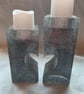Broken heart candlelight holder black glitter 2 parts  - Image 1