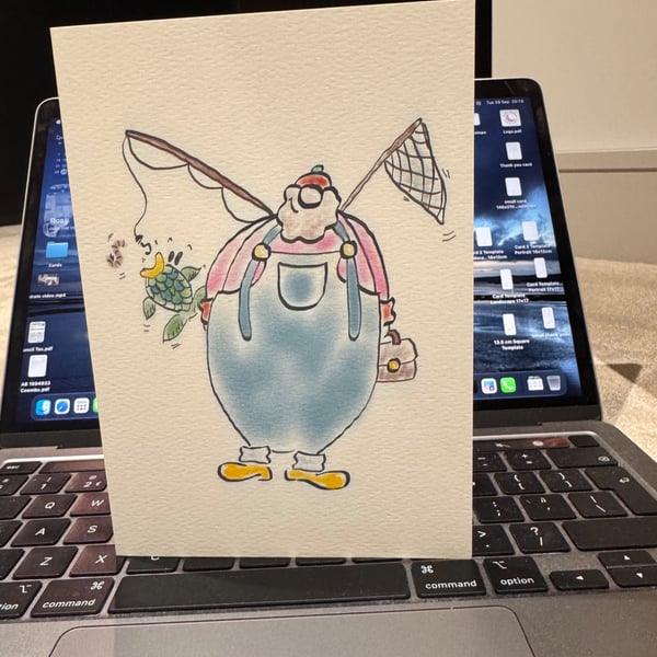 Cartoon Fisherman Card