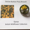 Dorset Button Posy Brooch, Gorse Flowers