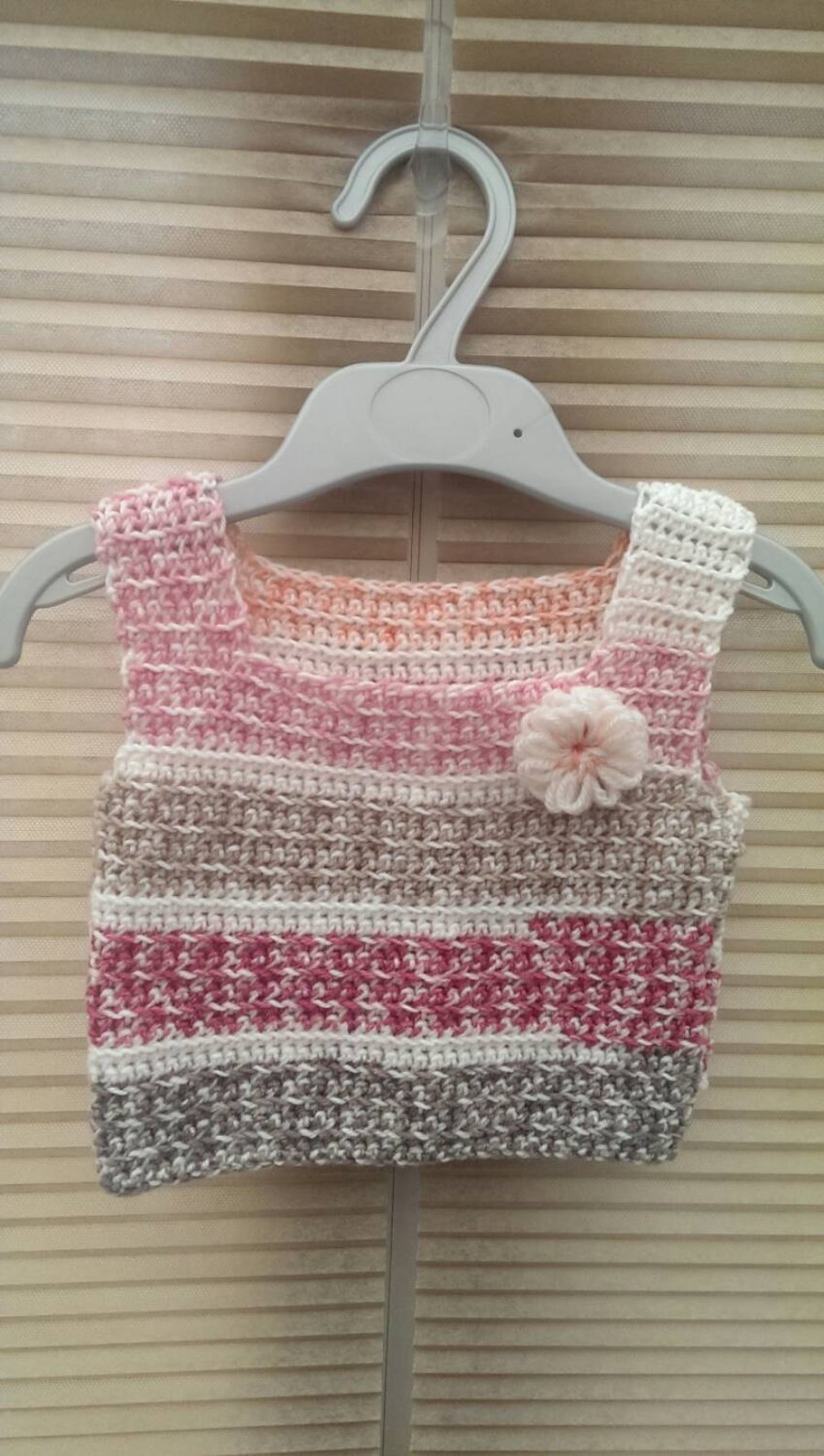 Baby Girl Striped Crocheted Summer Vest Top