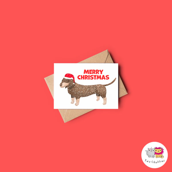 Dachshund Christmas Card, A6 Christmas Card, Cute Animal Christmas Card