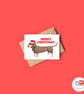 Dachshund Christmas Card, A6 Christmas Card, Cute Animal Christmas Card - Image 1