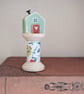 Little Wooden House on a Floral Wooden Bobbin 