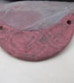Speckled Damson Purple Celtic Ceramic Crescent Bib Pendant - Image 1
