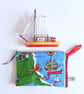 Pouch or bag organiser upcycled from a vintage East Yorkshire tea towel 
