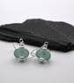 small frosted aqua lampwork glass earrings - Image 3