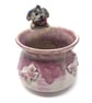 Handmade Dog Flower Vase – Pink Ceramic with Butterflies – for Mum, Birthday Gif